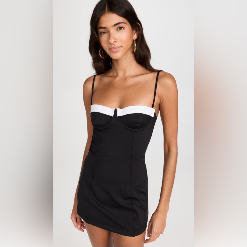 Staud Women's Black and White Swim Dress